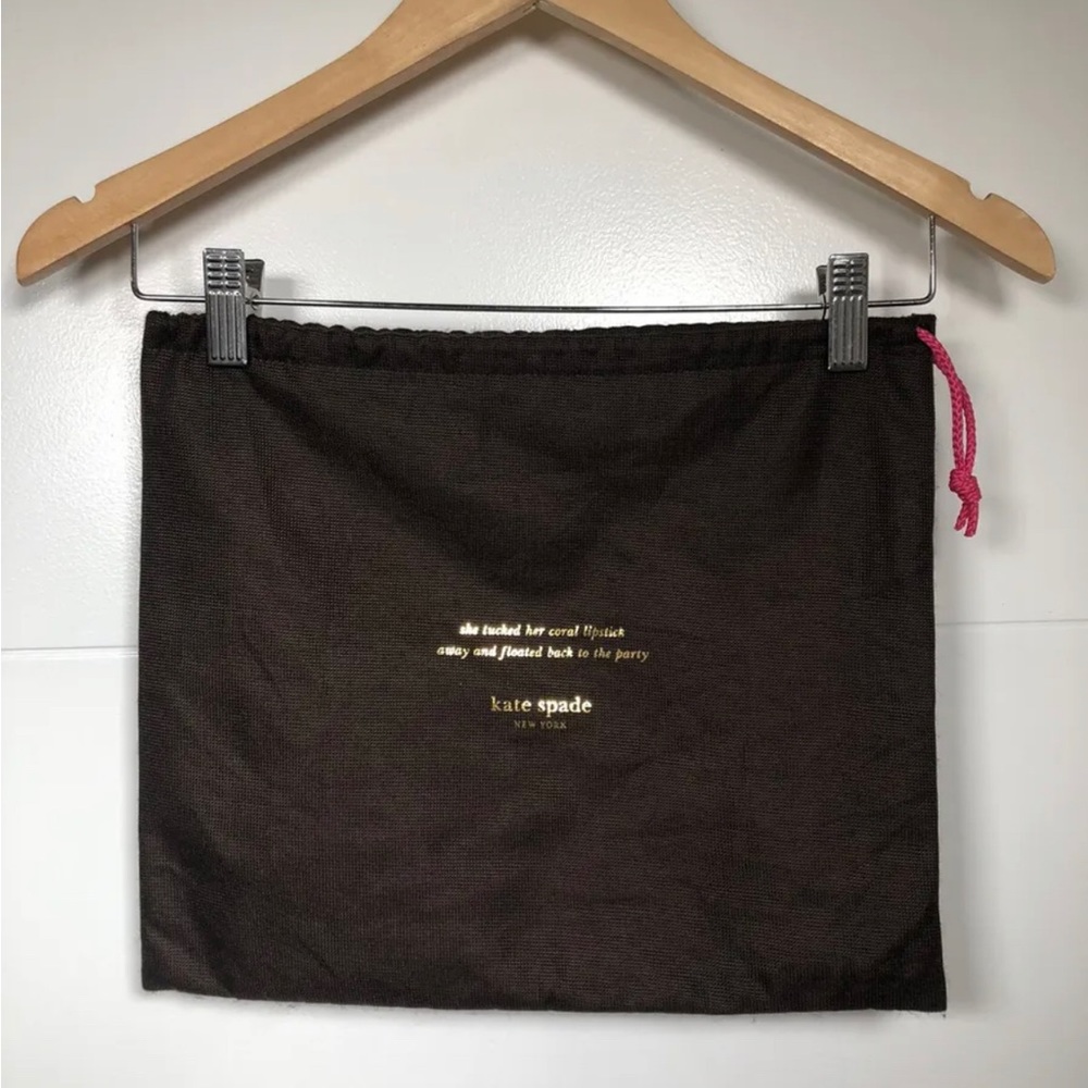 Kate Spade 13X11 Inches Dust Bag Quote "She tucked her coral lipstick away….”